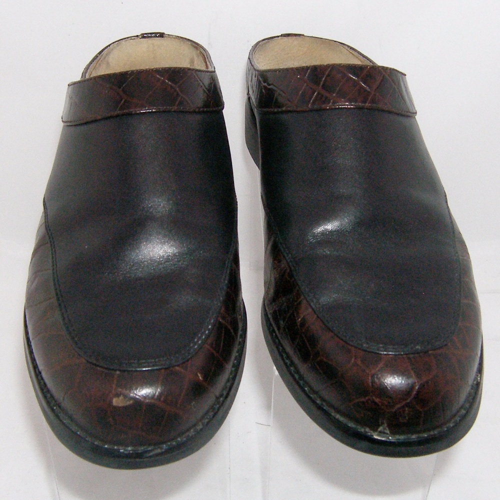 Ariat leather reptile print clog black brown 7.5B - Picture 2 of 11